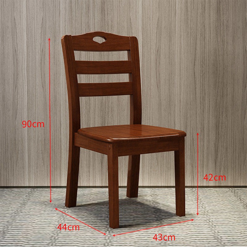 Ghế gỗ nguyên khối đơn giản kiểu Trung Quốc ăn nhà mặt sau đôn bàn hàng màu đỏ net