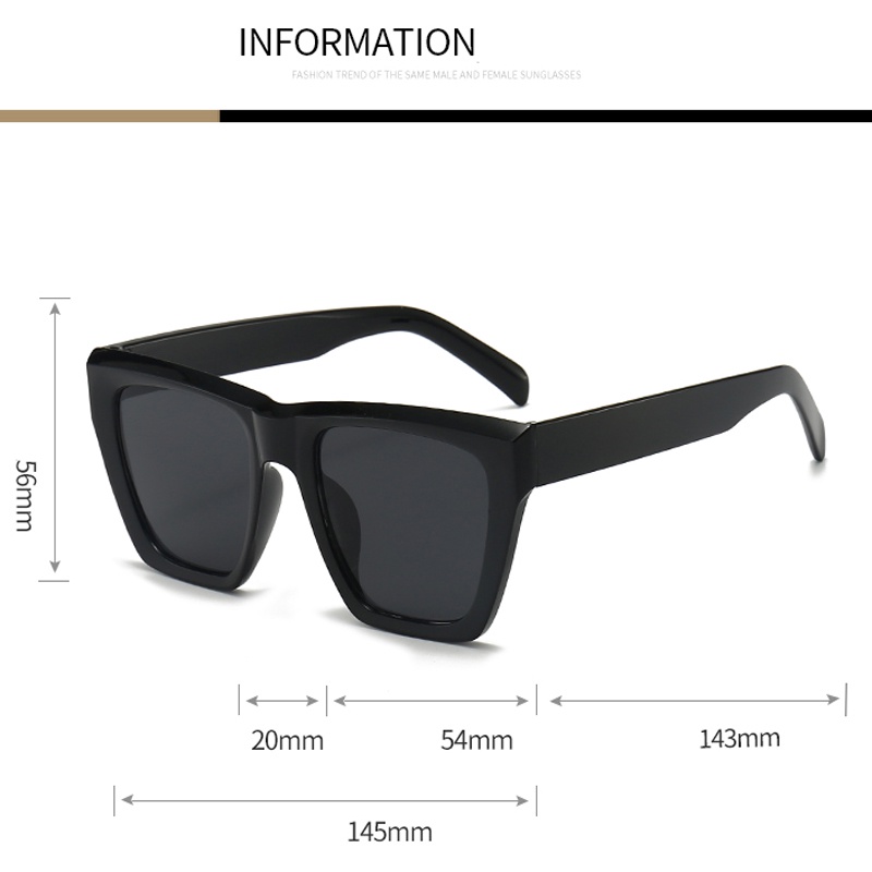 Kính Mát Gọng Vuông Chống Tia UV Phong Cách Âu Mỹ Thời Trang