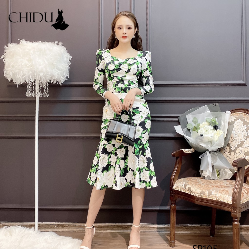 Váy body LALIA DRESS cao cấp , đầm dự tiệc họa tiết hoa trang trọng- SP105