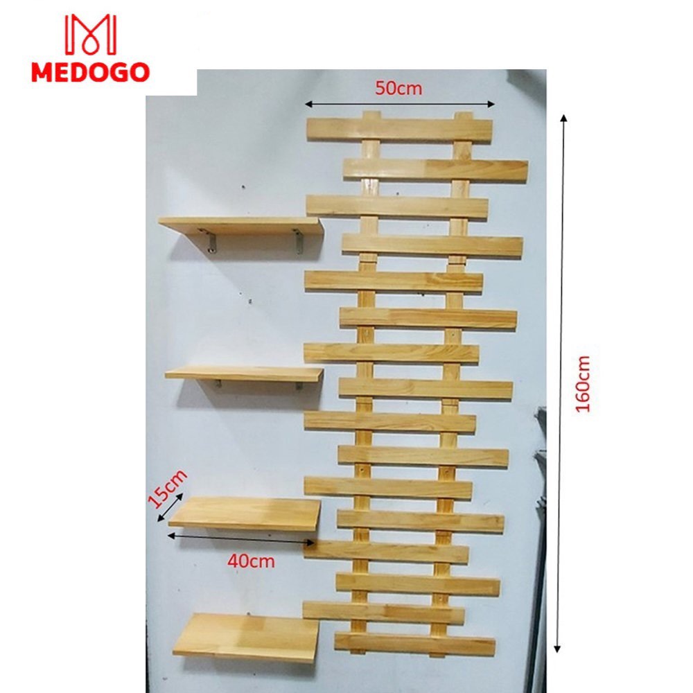 Bộ kệ gỗ ban công MEDOGO treo tường trồng hoa, cây cảnh, giá gỗ thông treo tường trang trí phong cách Hàn Quốc