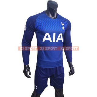 Bộ Quần Áo Bóng Đá CLB TOTTENHAM - Vải Thun Lạnh - Dài Tay màu XANH ĐEN - KJ SPORT