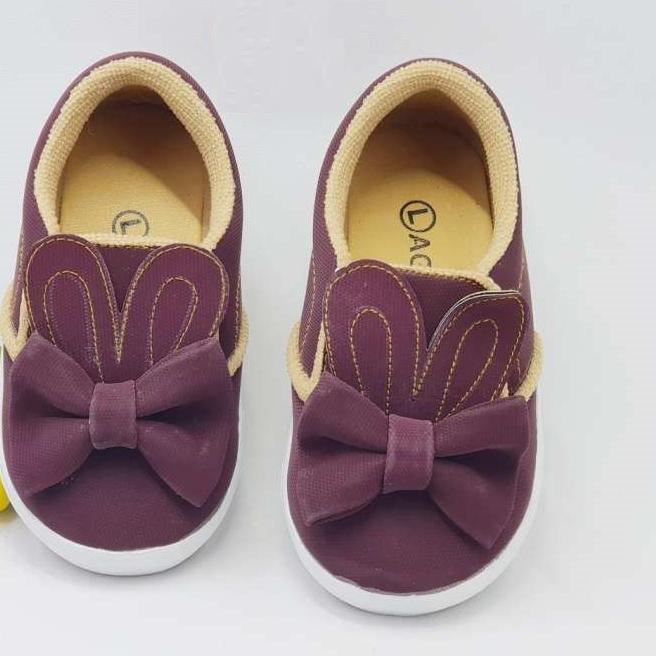 Giày Slip On Có Dây Ruy Băng Hình Thỏ Màu Sắc Dễ Thương Cho Bé Mẫu Giáo Evpcn4793