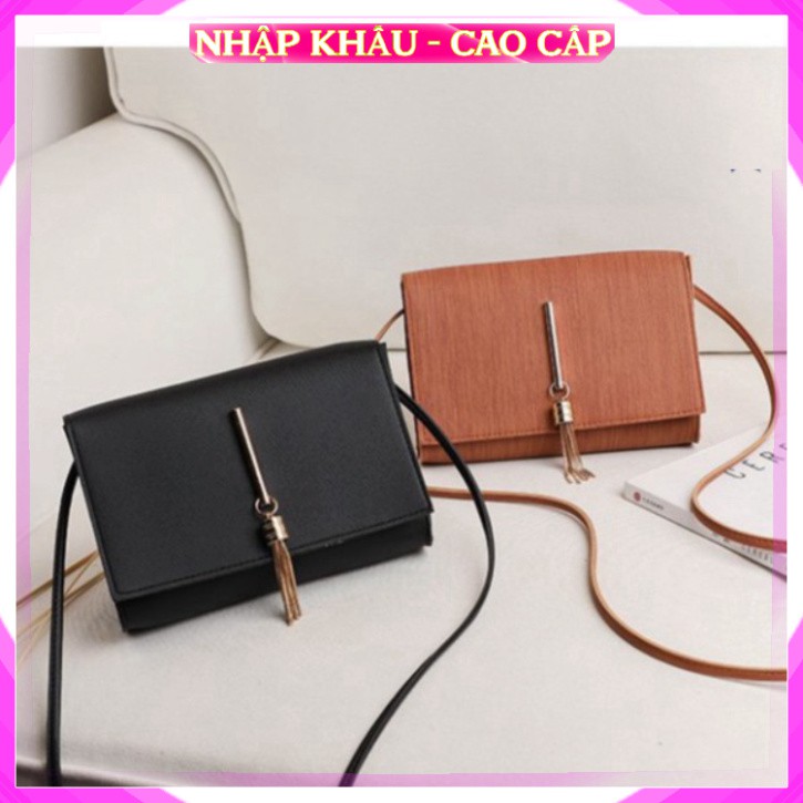 [Hàng Chuẩn - FreeShip] Túi đeo chéo nữ Da PU kháo sàng Màu nâu đỏ đen Cao cấp công sở đi chơi dự tiệc