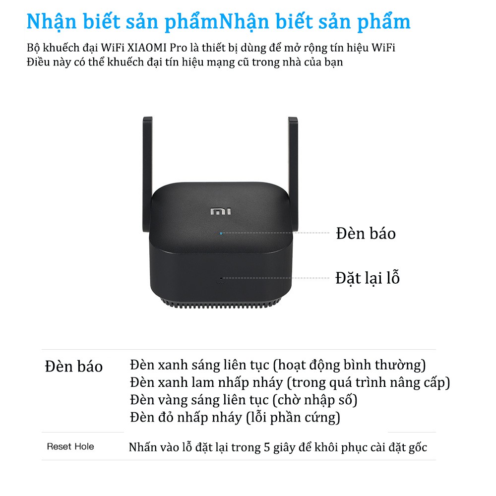 Thiết bị kích sóng Wifi Xiaomi Repeater Pro bộ kích sóng wifi Xiaomi Pro Bảo hành 6 tháng