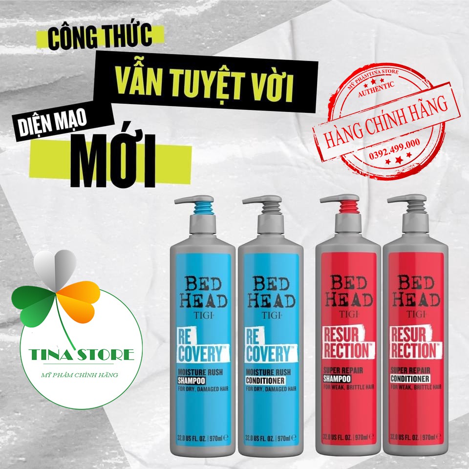 Miễn Ship🔥Cặp Dầu Gội Xả TIGI Đỏ, Xanh, Tím, Vàng 970ml, Mẫu Mới, Phục Hồi Tóc Hư Tổn, Giảm Gãy Rụng | Hàng Chính Hãng