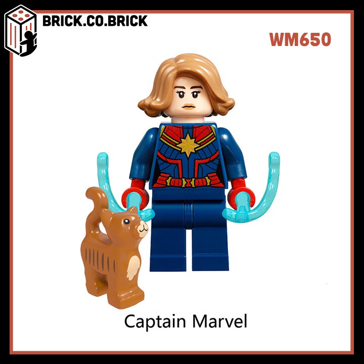 Siêu anh hùng Người Sắt Minifigure Captain Marvel Đồ chơi Lắp ráp Outrider Mô hình Iron Man MK1 MK50 WM6055