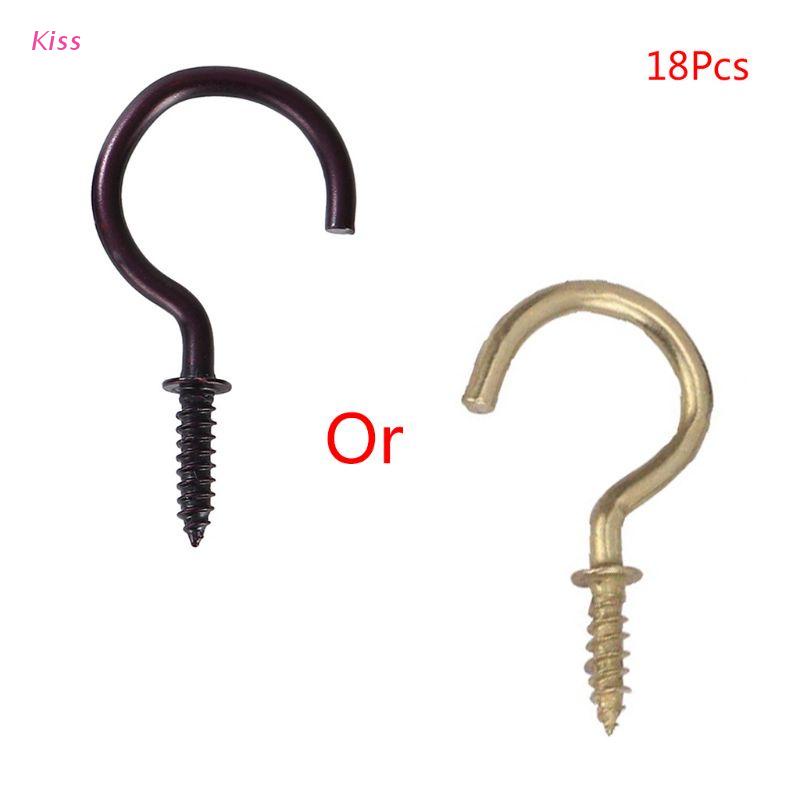 Bộ 18 móc treo bằng kim loại sắt dễ cài đặt cho phòng tắm/nhà bếp