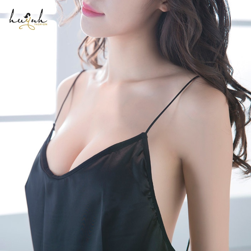 Váy Ngủ Lụa Satin Hai Dây Hở Lưng Gợi Cảm - N89