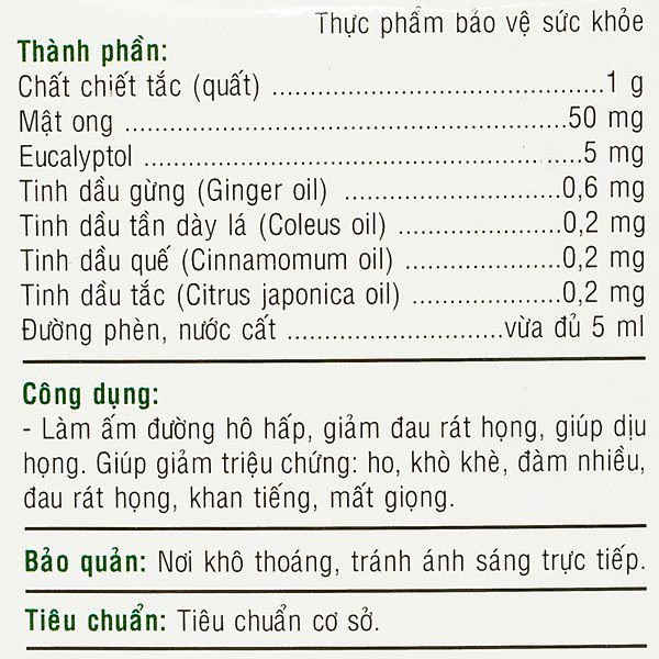 Siro Ho Ong Vàng Herbal 30 Gói X 5Ml