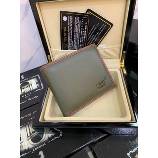 [Ảnh thật] VÍ NAM MONT BLANC SUPER VIP‼️ fullbox , túi vải , card màu xanh rêu dáng ngang