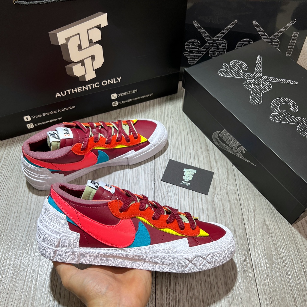 [CHÍNH HÃNG] Giày thể thao NIKE x SACAI X KAWS BLAZER LOW TEAM RED