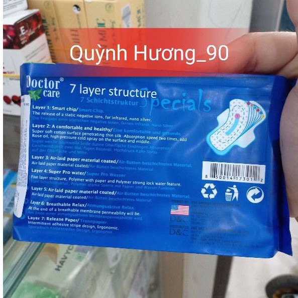Băng vệ sinh ban đêm DOCTOR CARE tinh chất thảo dược 3 miếng