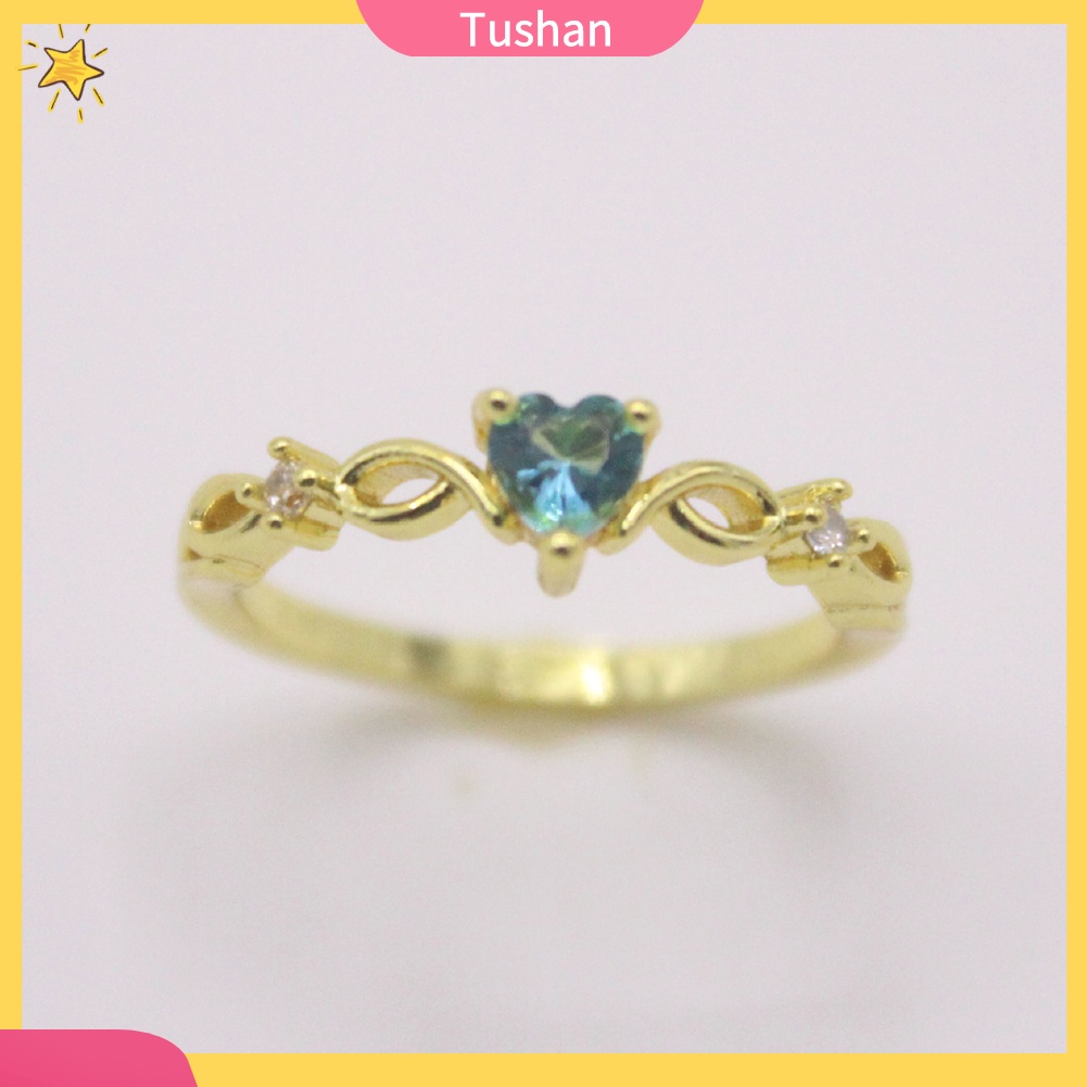 Nhẫn đá zircon mặt hình trái tim thời trang