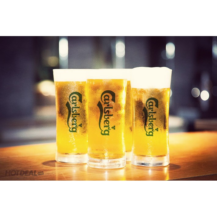 Bộ 2 cốc bia carlsberg thủy tinh cực dày đẹp giá siêu khuyến mại