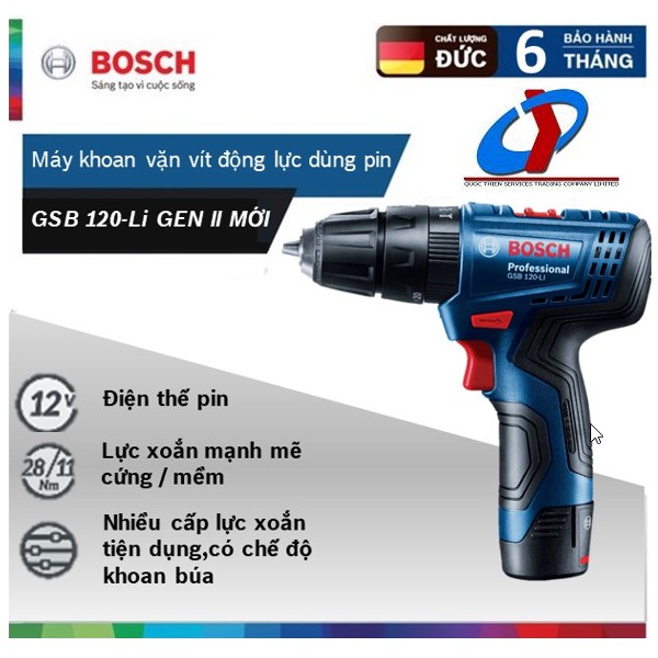 Máy khoan động lực Bosch MỚI GSB 120 LI GEN 2