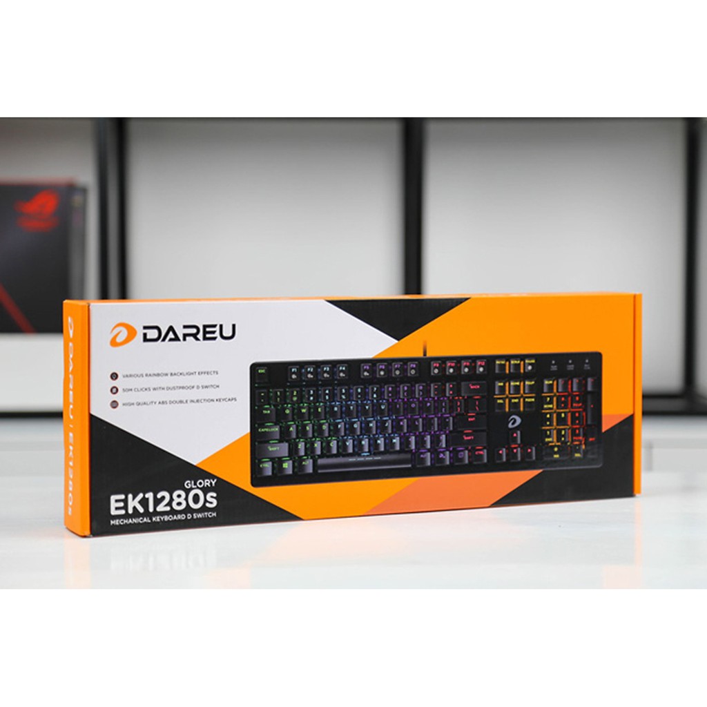 Bàn phím cơ Gaming DAREU EK1280s 104KEY (MULTI LED, Blue/ Brown/ Red D switch)