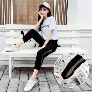 Quần jogger thể thao nữ phối lưới