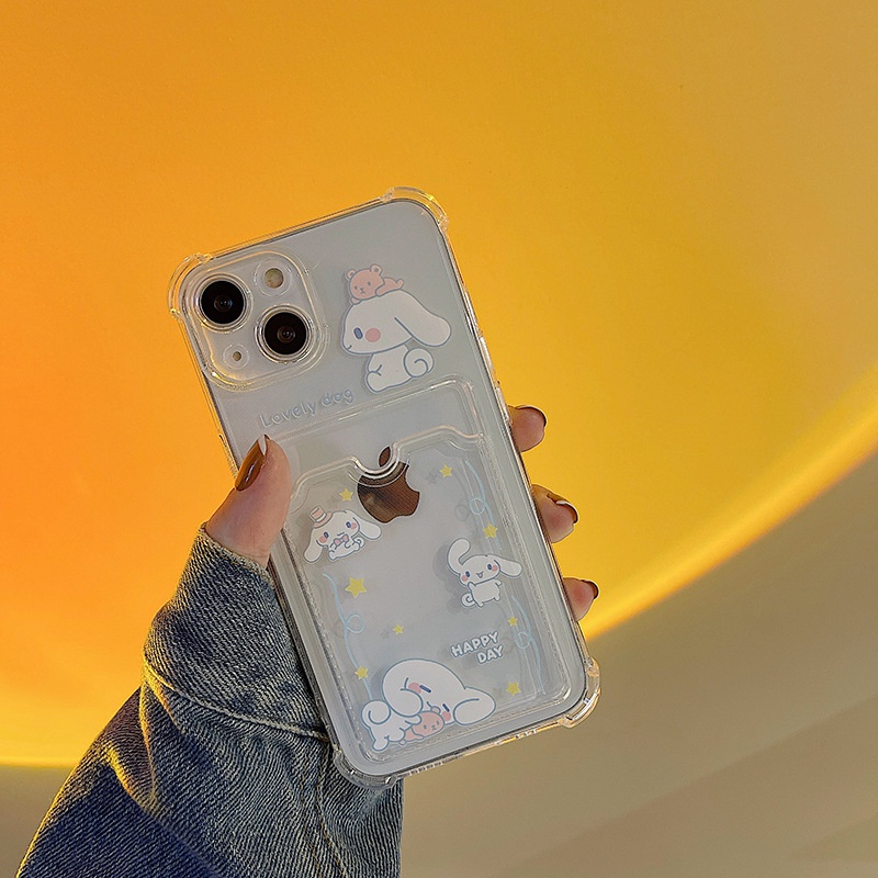 Ốp Điện Thoại Silicon TPU Mềm Trong Suốt Chống Sốc Có Ngăn Đựng Thẻ Cho Iphone 13 Pro Max 12 11 Pro Max Xs X Xr 6s + 8 7 + Se20