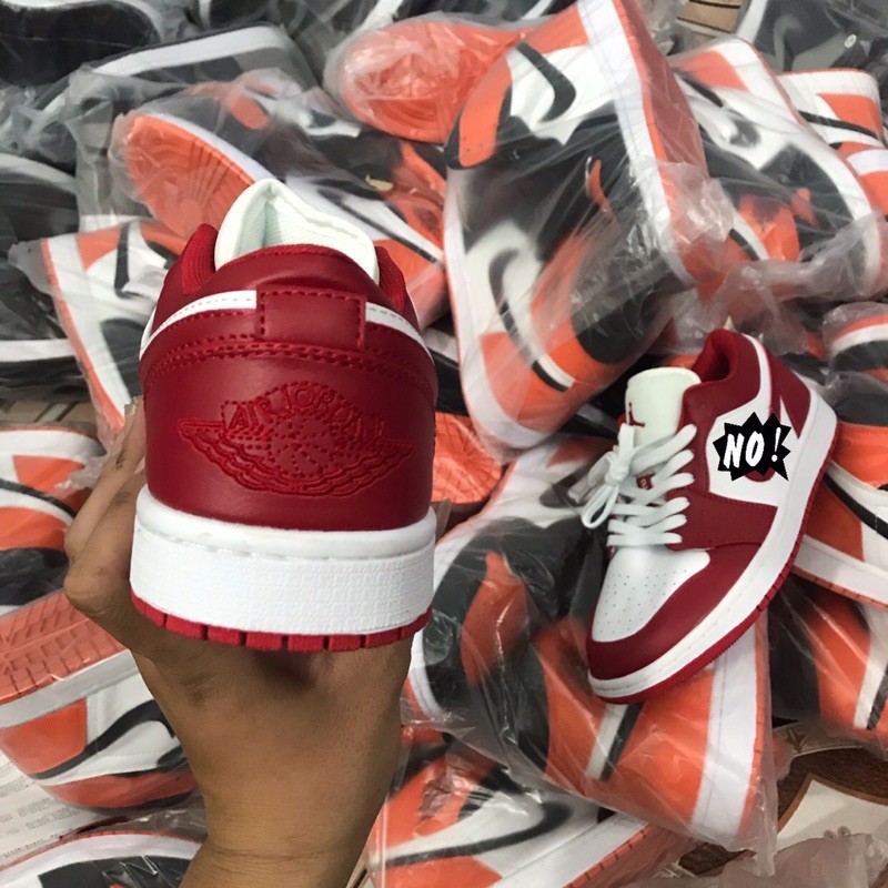 (ẢNH THẬT VIDEO) Giày sneaker Jordan 1 Gym red low trắng đỏ thấp cổ dành cho nam và nữ