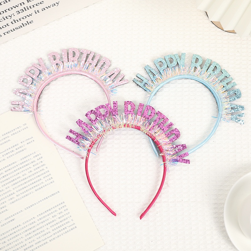 Băng Đô Hình Nón Sinh Nhật Đính Sequin Lấp Lánh