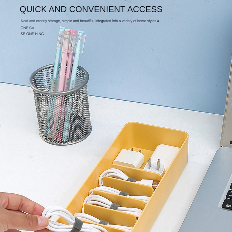 Hộp Nhựa Đựng Dây Cáp Sạc / Tai Nghe 7 Ngăn Tiện Lợi