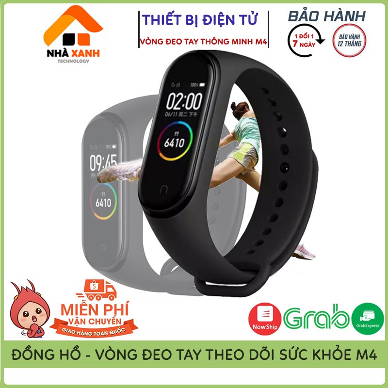 Đồng Hồ Thông Minh, Vòng Đeo Tay Bluetooth M4, Theo Dõi Sức Khỏe, Bước Chạy, Nhịp Tim, Chống Nước, Bảo Hành 12 Tháng