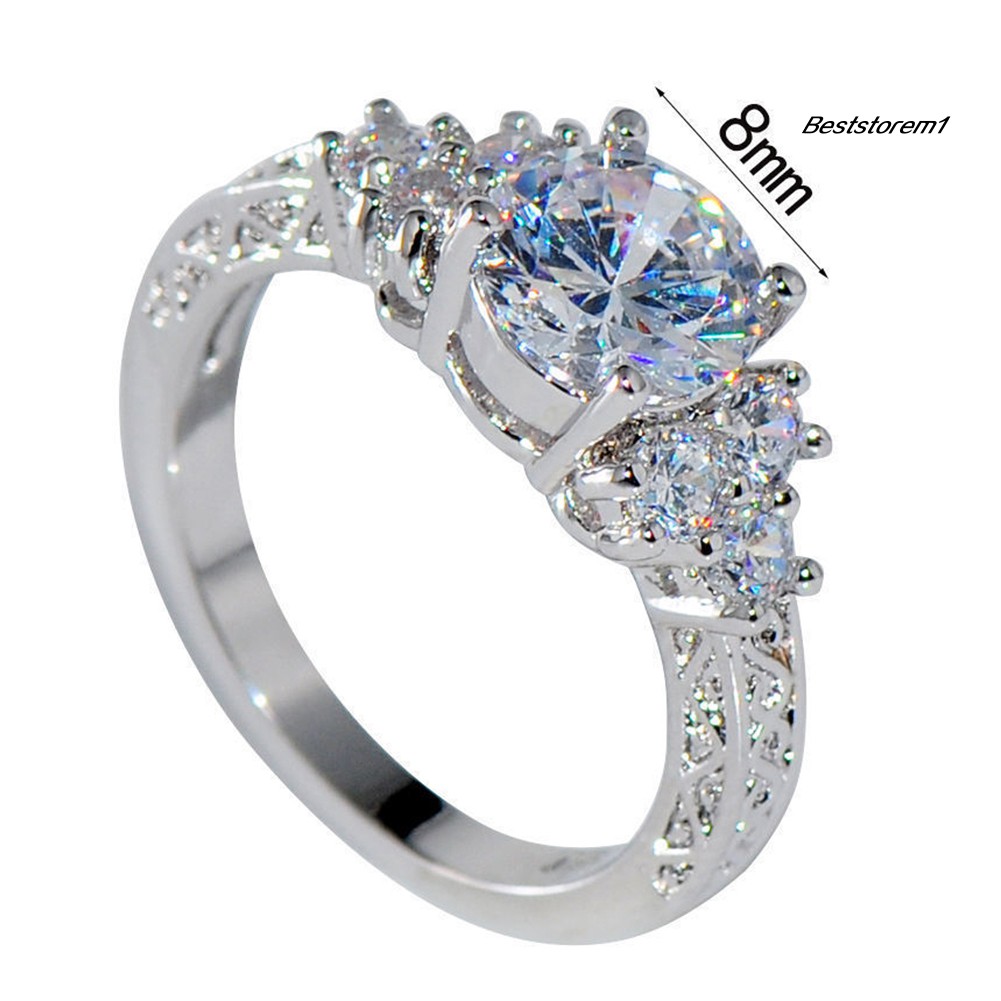 [Mã FATREND18J giảm đến 30k đơn 99k] <BSTO> Nhẫn đính hôn nữ đính đá zircon sang trọng