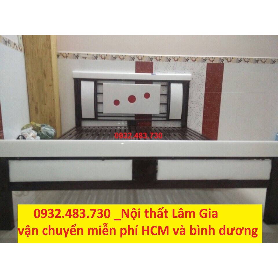 Giường sắt hộp Duy Phương ngang 1m4 , GHD14