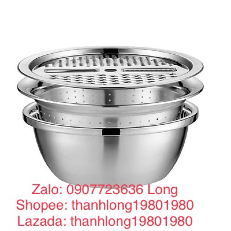 BỘ THAU RỔ BÀO RAU CỦ INOX Đa năng KHÔNG RỈ tiện dụng