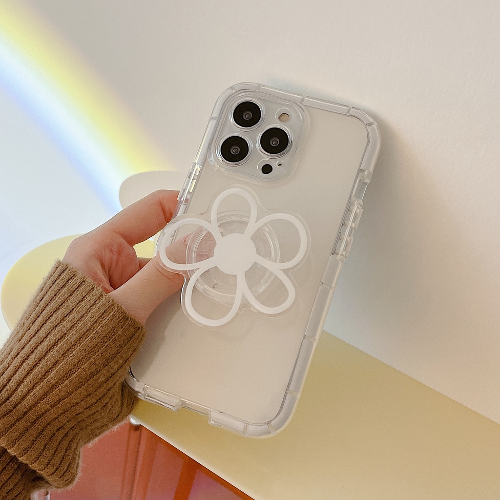 Ốp Điện Thoại Mềm Trong Suốt Màu Dạ Quang Có Giá Đỡ Túi Khí Cho iphone 13-7P 11pro 13 12 11 pro Max X XS Max XR 7 8 PLUS 13-7P