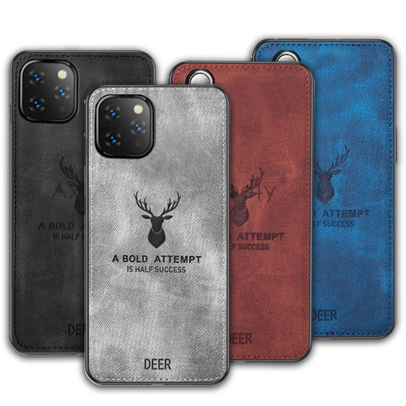 Ốp Điện Thoại Vải Mềm Họa Tiết Hươu Cho iPhone 11 Pro Xs Max XR Xs X 8 7 6s 6 Plus SE 2020