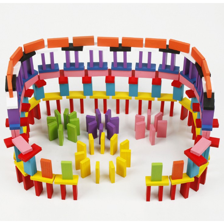 Bộ Domino Gỗ Màu 360 Chi Tiết Cho Bé Học Tập