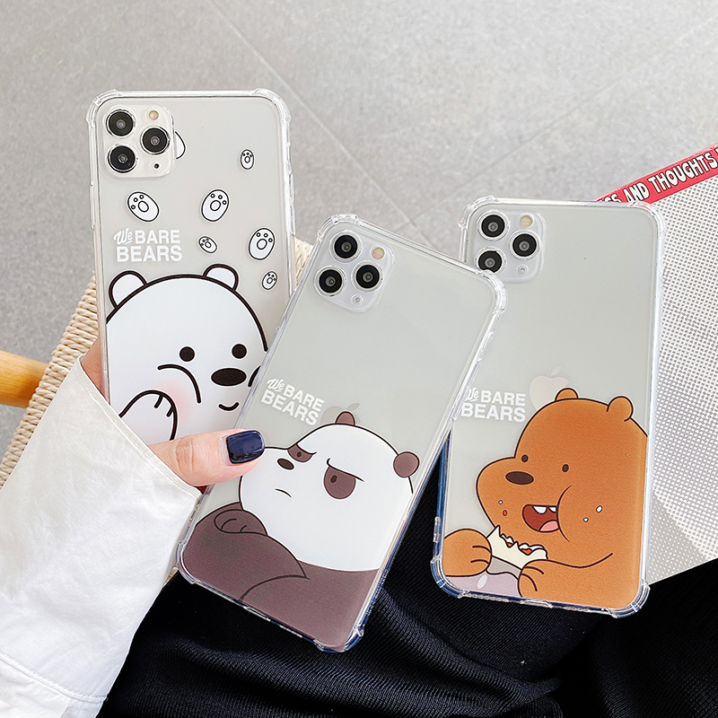 Ốp Điện Thoại Mềm In Hình We Bare Bears Đáng Yêu Cho Iphone 11 Pro Max Se 2020 6 6s 7 8 Plus Xr X Xs Max