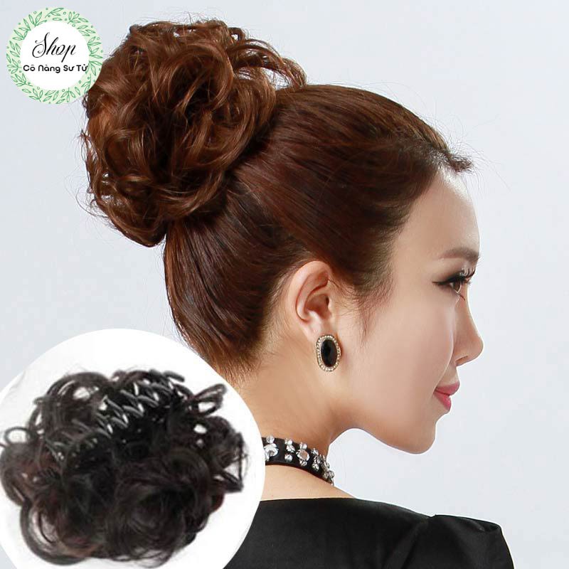 Búi ngoặm xù, Tóc giả nữ kẹp ngoặm Rối xù bông to tự nhiên như tóc thật - sợi tơ cao cấp Không Bóng - Cô nàng sư tử