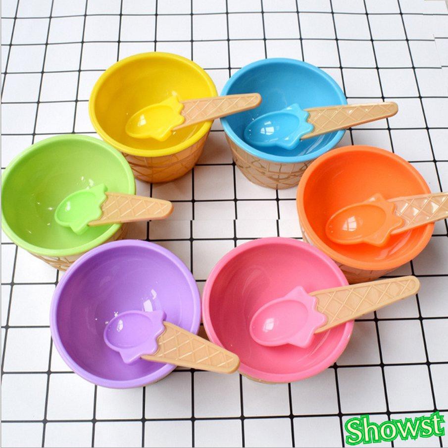 Bộ tô và muỗng dùng để làm đồ chơi slime DIY cho bé