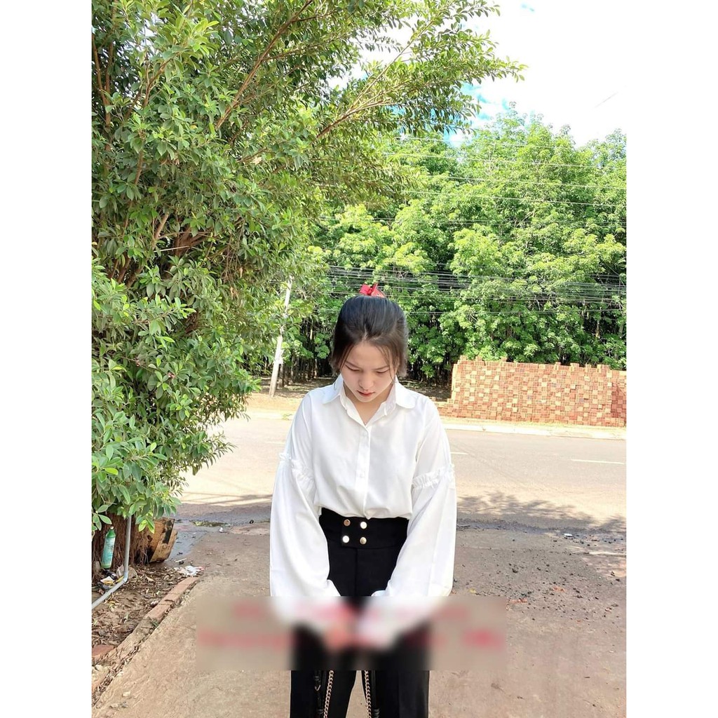 Áo Sơ Mi Trắng Tay Phồng Form Rộng - Áo somi trắng Ảnh Thật (có video) | BigBuy360 - bigbuy360.vn