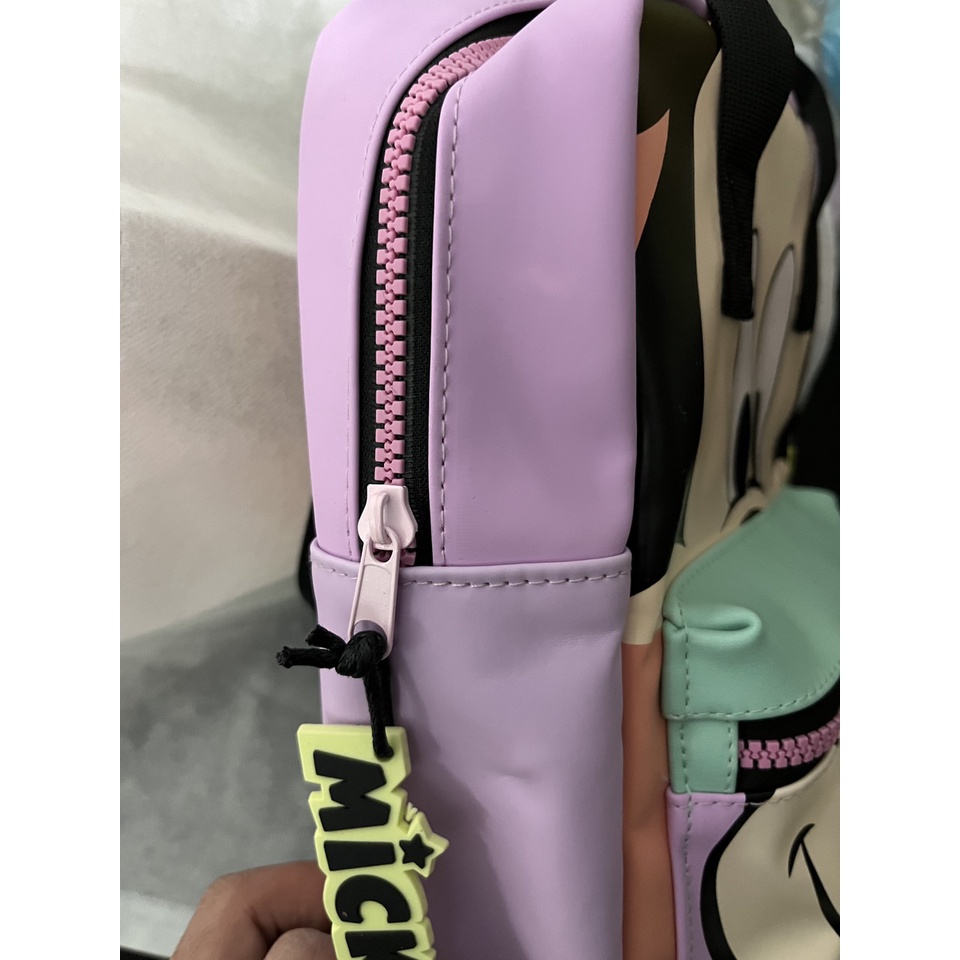 Balo cặp sách Mickey màu hồng tím cho bé đi mẫu giáo nhà trẻ