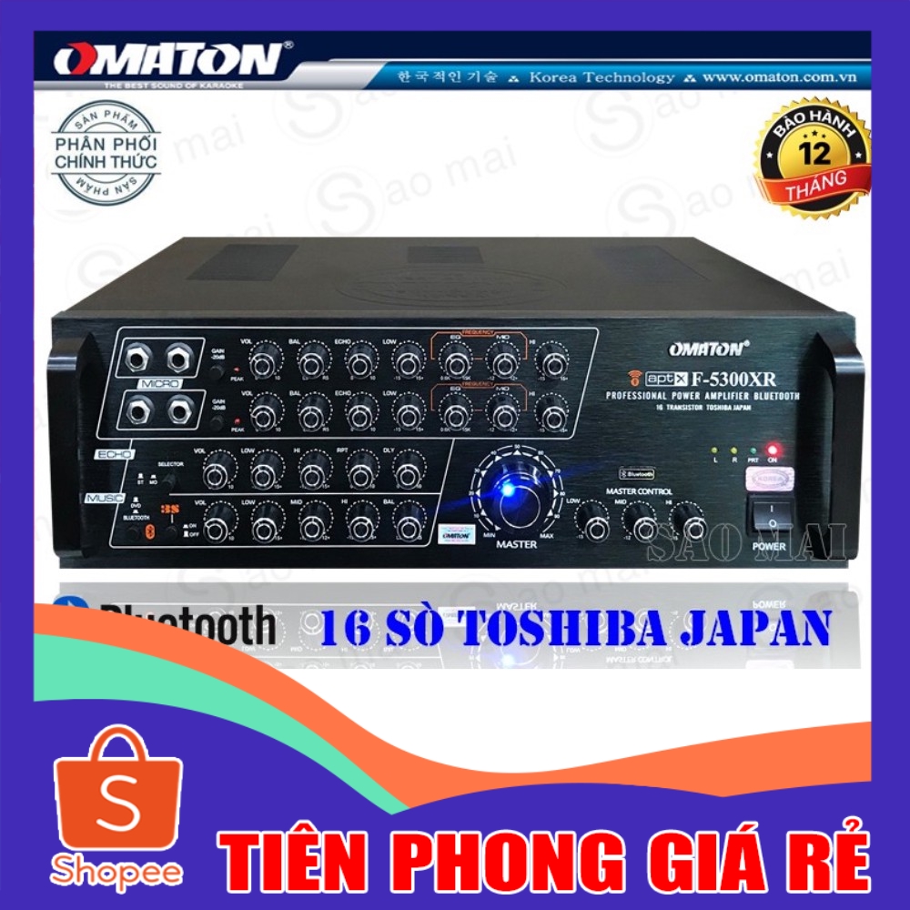 [ GIÁ RẺ ] Ampli Bluetooth, Amply Karaoke Omaton F-5300XR HÀNG CAO CẤP - Tặng 2 chống lăn Micro