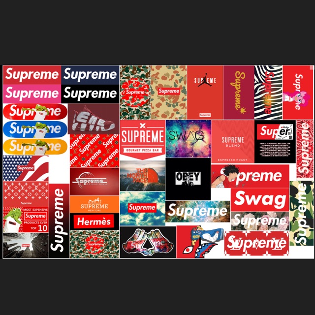 Set sticker PVC chống thấm supreme | BigBuy360 - bigbuy360.vn