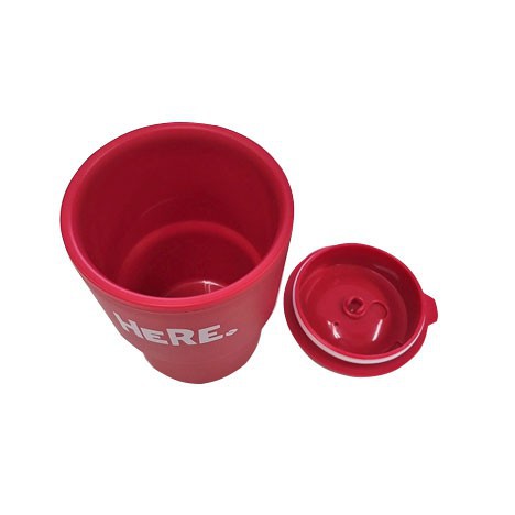 Cốc uống nước kèm nắp xoay có lỗ cắm ống hút 320ml Hàng Nhật Chính Hãng