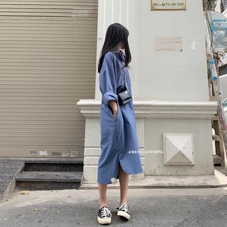 Đầm sơmi suông rộng