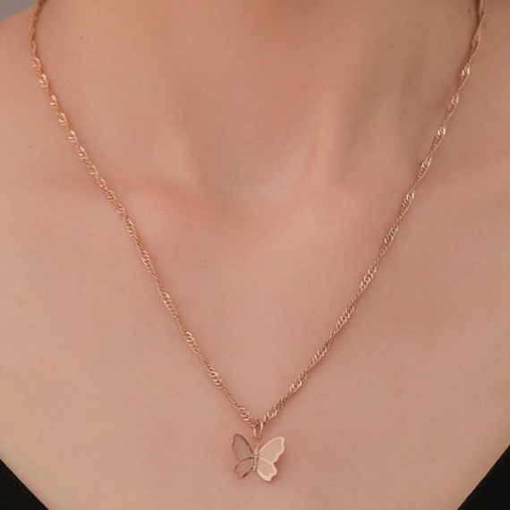 Sale 68% Dây chuyền mặt hình con bướm thời trang Nhật Hàn, Silvery Giá gốc 21000đ - 14M71-2