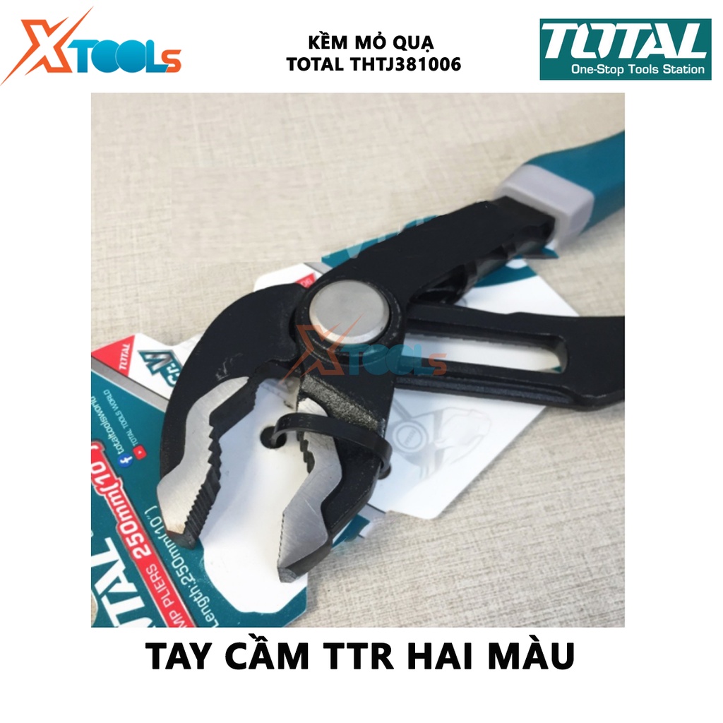 Kềm mỏ quạ TOTAL THTJ381006 Kìm mỏ quạ Kích thước 250mm Kẹp mở 45mm, chống gỉ sét, cách điện 1000V cắt, giữ, kẹp các chi