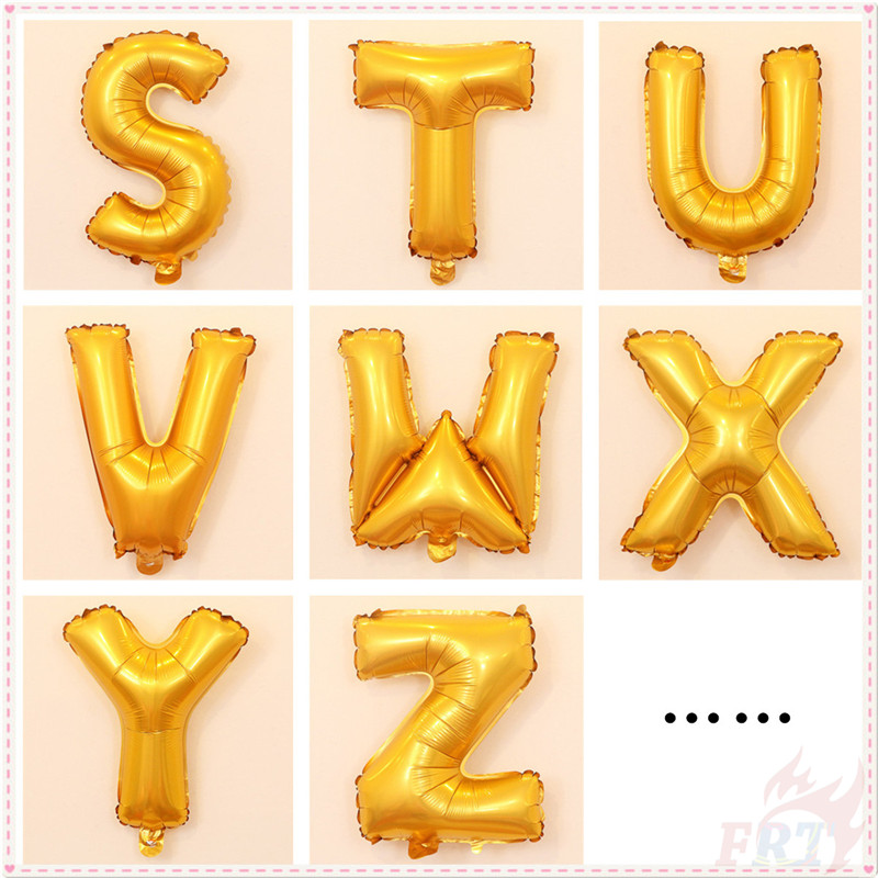 Bong bóng lá nhôm hình chữ cái A-S 16inch trang trí tiệc