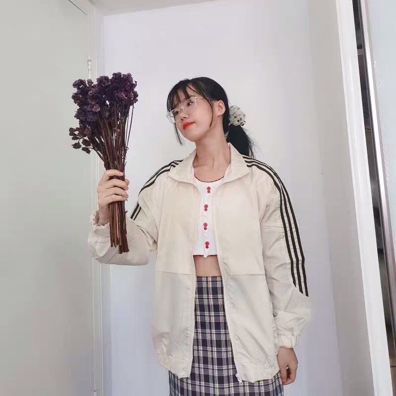 AS2_Áo khoác gió (bomber) basic 2 sọc 2 lớp ulzzang | BigBuy360 - bigbuy360.vn