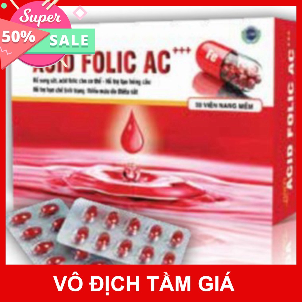 ABM Acid Folic AC++ hỗ trợ bổ sung sắt và acid folic cho bà bầu (Hộp 30 viên)