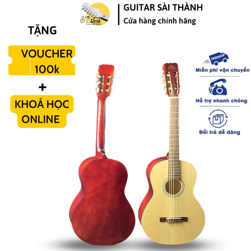 [MÃ giảm 40K]Đàn Guitar Classic Mini Chính Hãng ST.Real Guitar Sài Thành Kích Thước 3/4 Chiều Dài 87cm