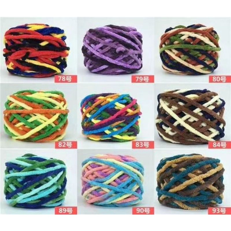 Len Nhung Đũa Bảng Màu Loang, Len bông sữa sợi to