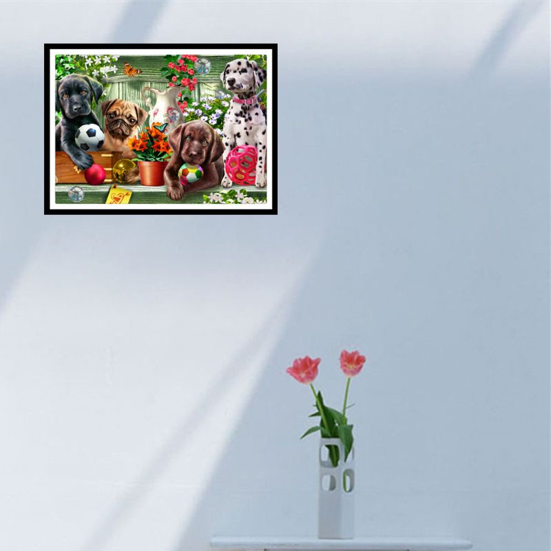 Bộ Tranh Đính Đá 5D Tự Làm Hình Chú Chó Blaha Trang Trí Nhà Cửa