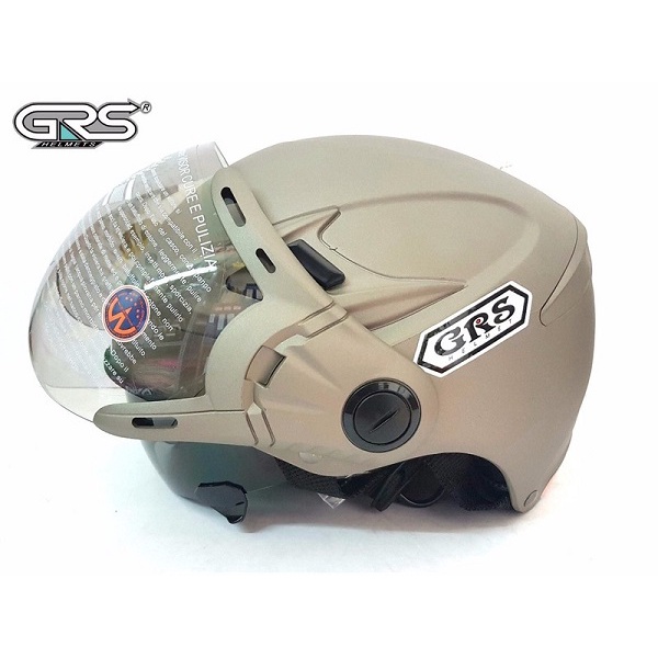 MŨ BẢO HIỂM 2 KÍNH 1/2 ĐẦU ❤️FREESHIP❤️ GRS CHÍNH HÃNG - A966 #3 KÍNH ÂM